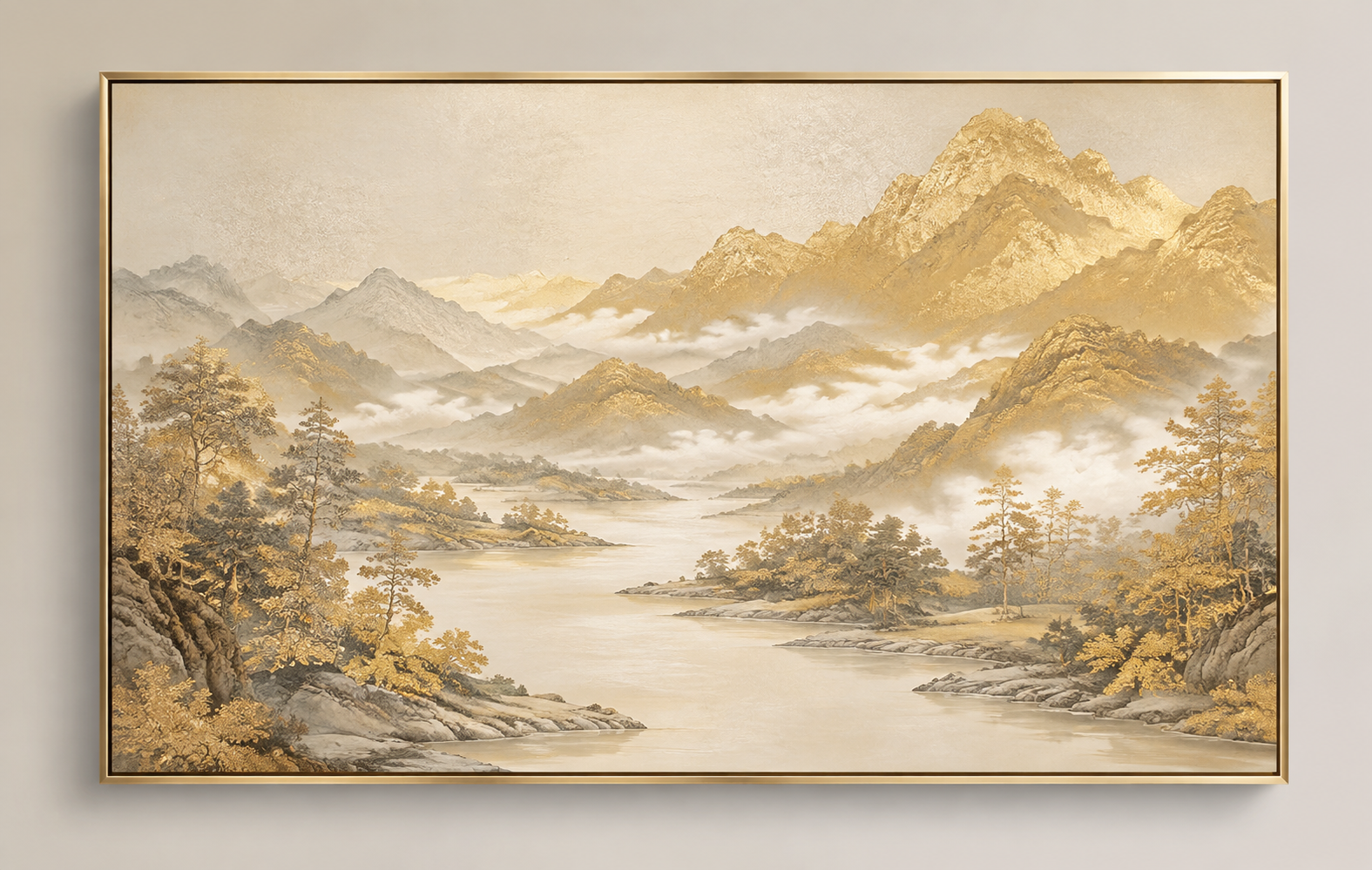金箔画设计灵感示意，AI概念图，非实物产品